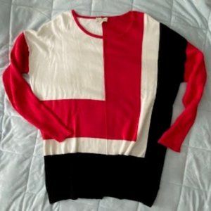 Clearance: Women's removable Cowl neck colour block sweater